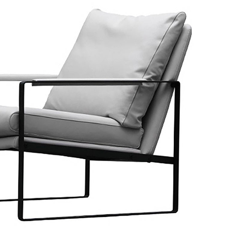 Mid-Century Modern Sled Arm Chair Leather Accent Armchair for Bedroom