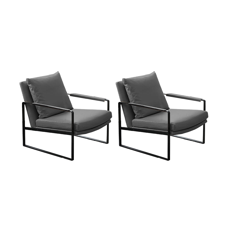 Mid-Century Modern Sled Arm Chair Leather Accent Armchair for Bedroom