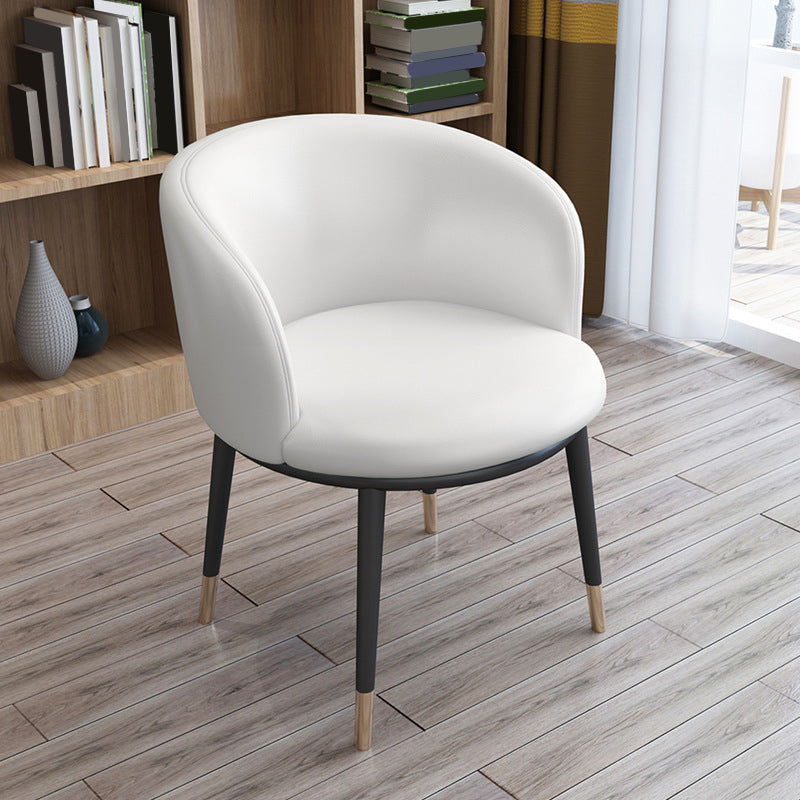 Modern Style Arms Included Faux Leather Upholstered Accent Armchair