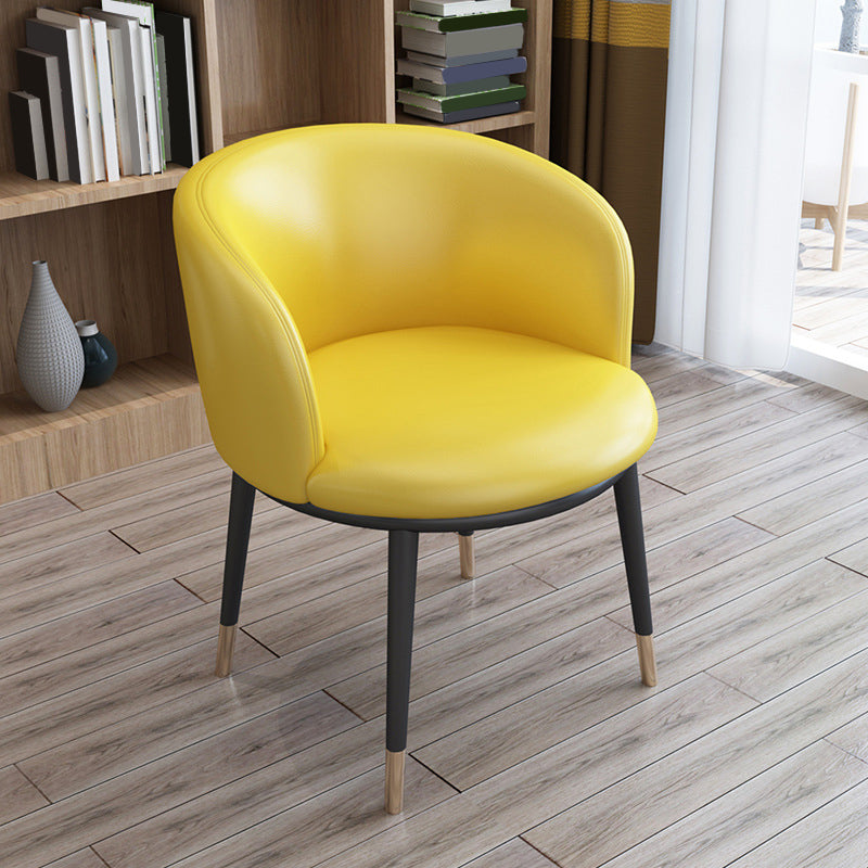Modern Style Arms Included Faux Leather Upholstered Accent Armchair