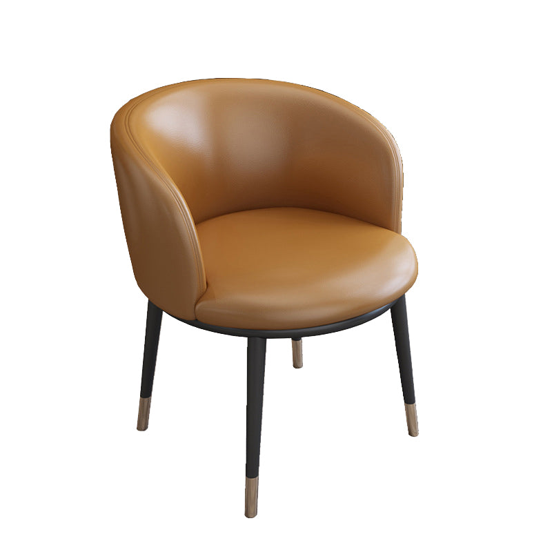 Modern Style Arms Included Faux Leather Upholstered Accent Armchair