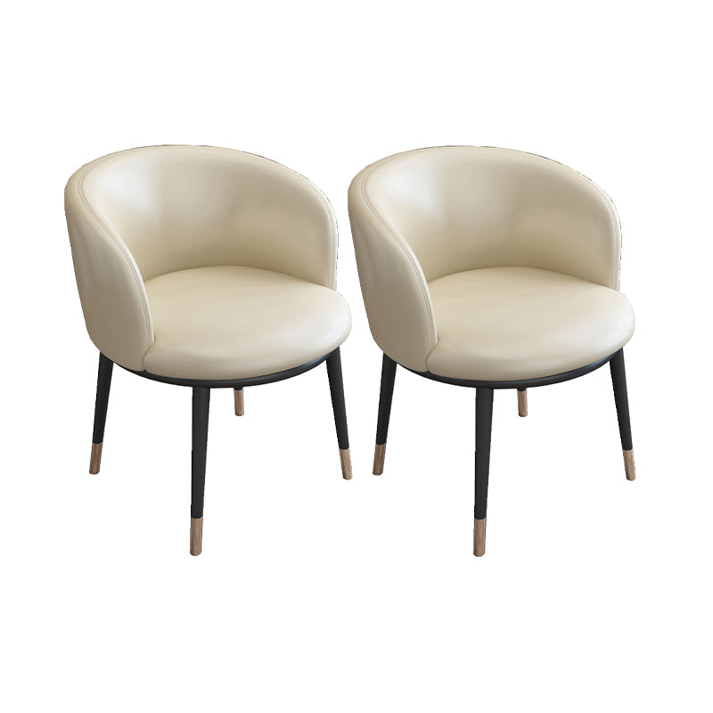 Modern Style Arms Included Faux Leather Upholstered Accent Armchair