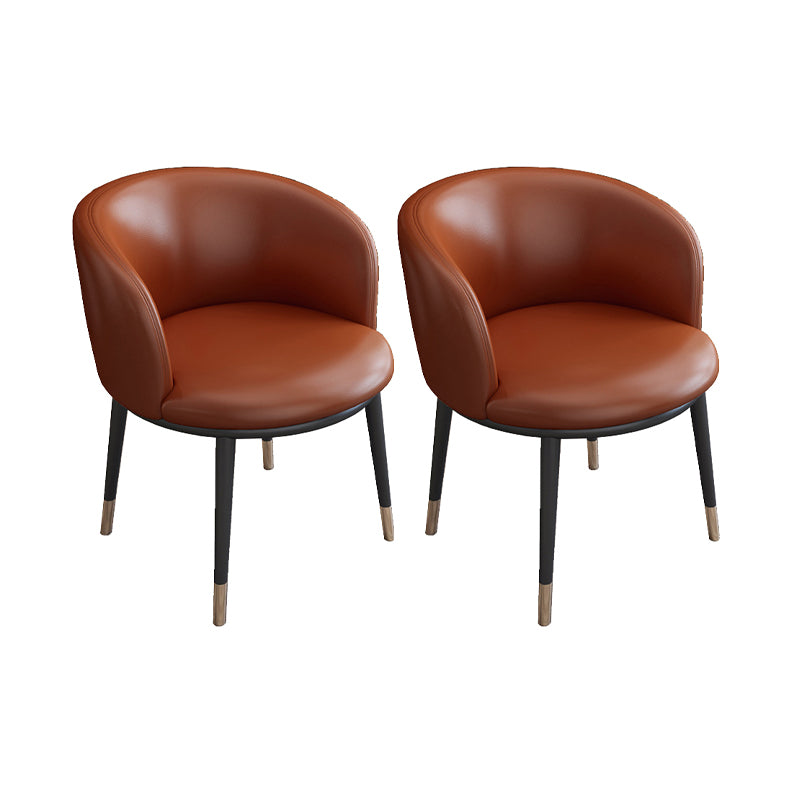 Modern Style Arms Included Faux Leather Upholstered Accent Armchair