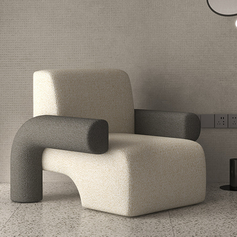 Nordic Style Living Room Velvet Round Arms Tight Back Arm Chair