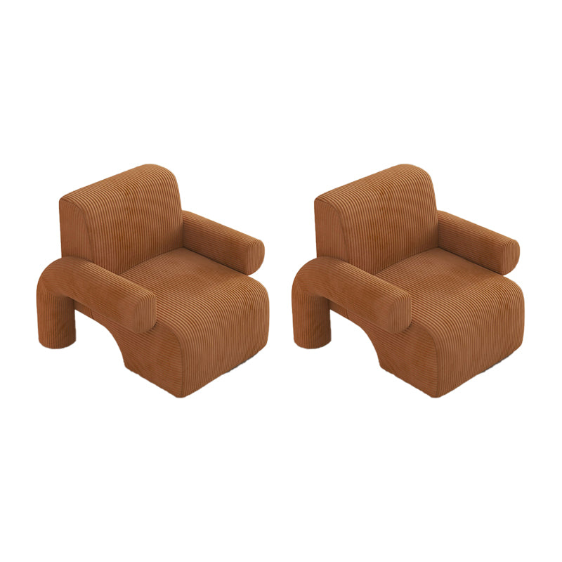 Nordic Style Living Room Velvet Round Arms Tight Back Arm Chair