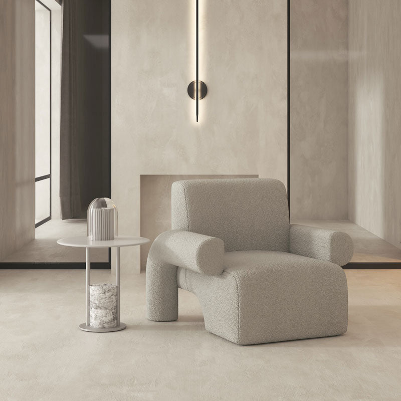 Nordic Style Living Room Velvet Round Arms Tight Back Arm Chair