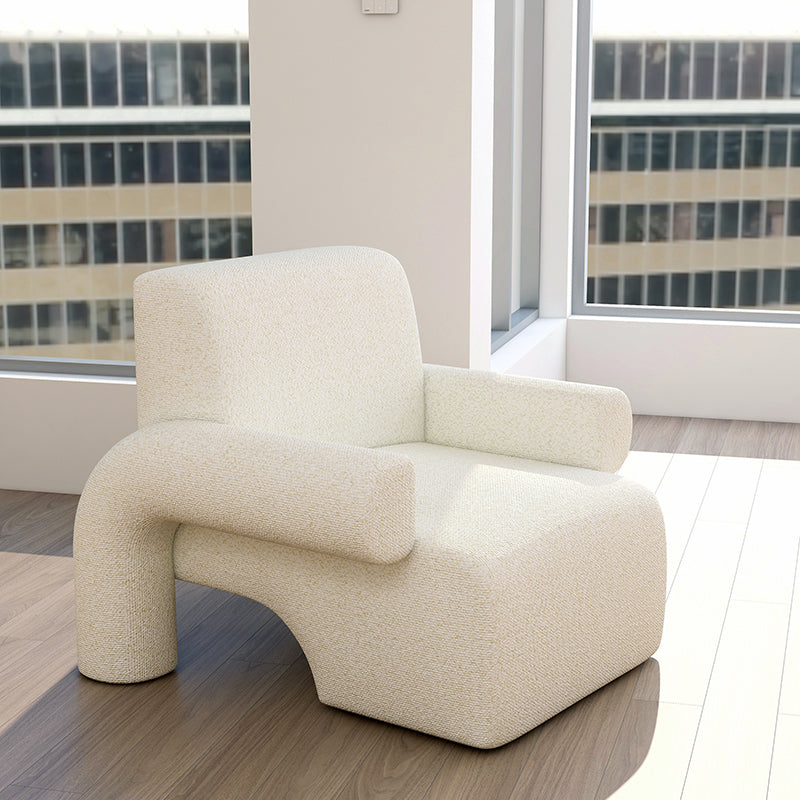 Nordic Style Living Room Velvet Round Arms Tight Back Arm Chair