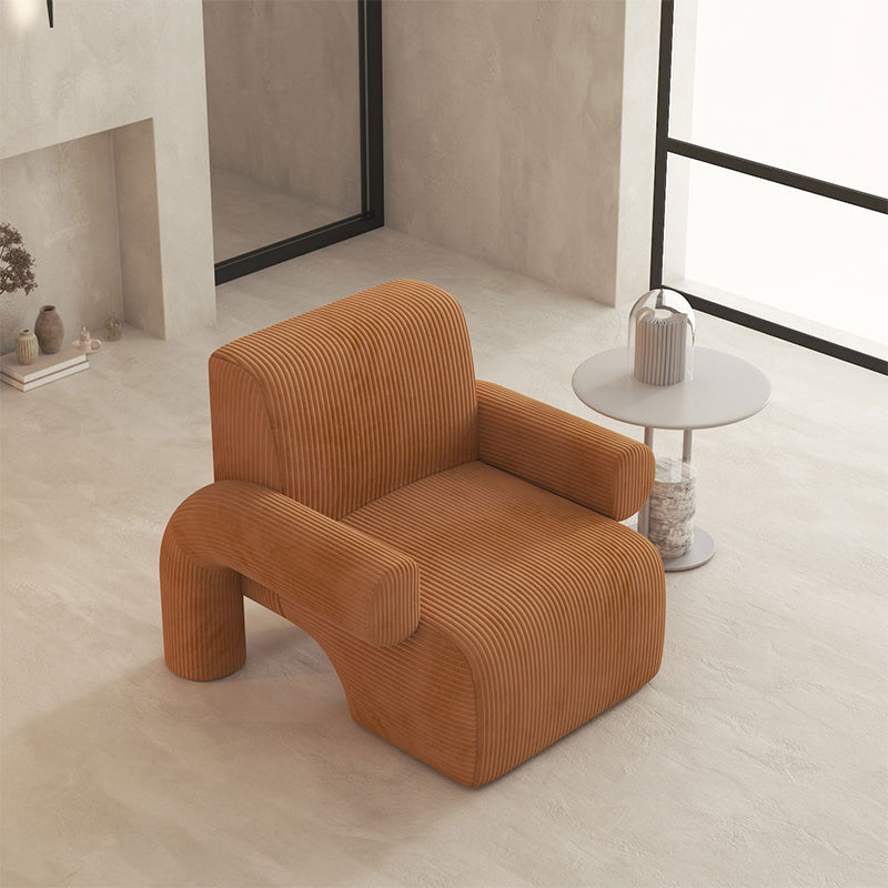 Nordic Style Living Room Velvet Round Arms Tight Back Arm Chair