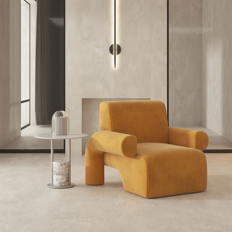 Nordic Style Living Room Velvet Round Arms Tight Back Arm Chair