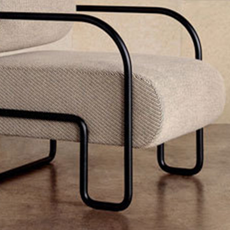 Industrial Style 26"Wide Fixed Back Metal Base Sponge Arm Chair