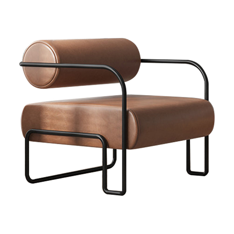 Industrial Style 26"Wide Fixed Back Metal Base Sponge Arm Chair