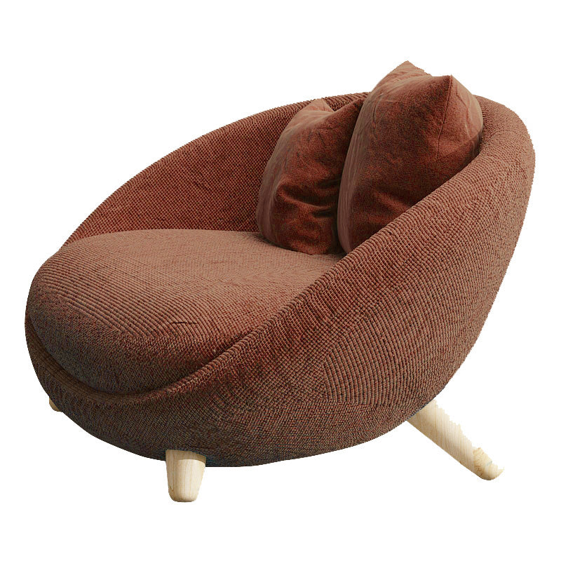 Scandinavian 34.6"Wide Cotton Blend Fixed Back Sloped Arms Papasan Chair with 2 Pillows