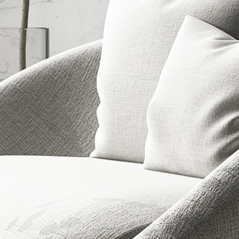 Scandinavian 34.6"Wide Cotton Blend Fixed Back Sloped Arms Papasan Chair with 2 Pillows
