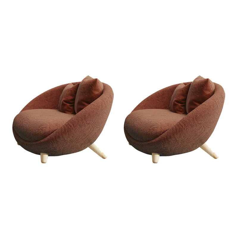 Scandinavian 34.6"Wide Cotton Blend Fixed Back Sloped Arms Papasan Chair with 2 Pillows