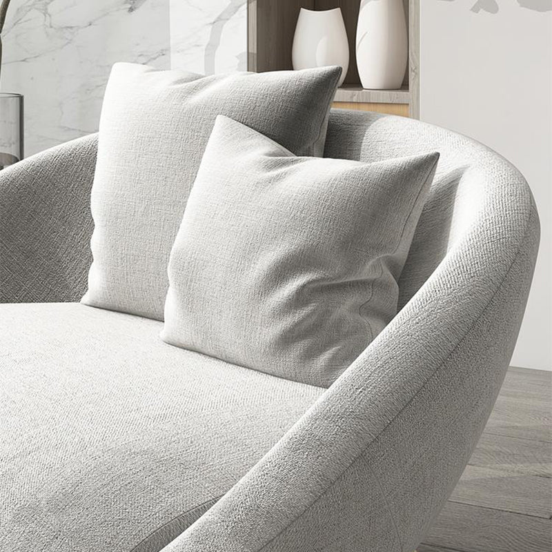 Scandinavian 34.6"Wide Cotton Blend Fixed Back Sloped Arms Papasan Chair with 2 Pillows