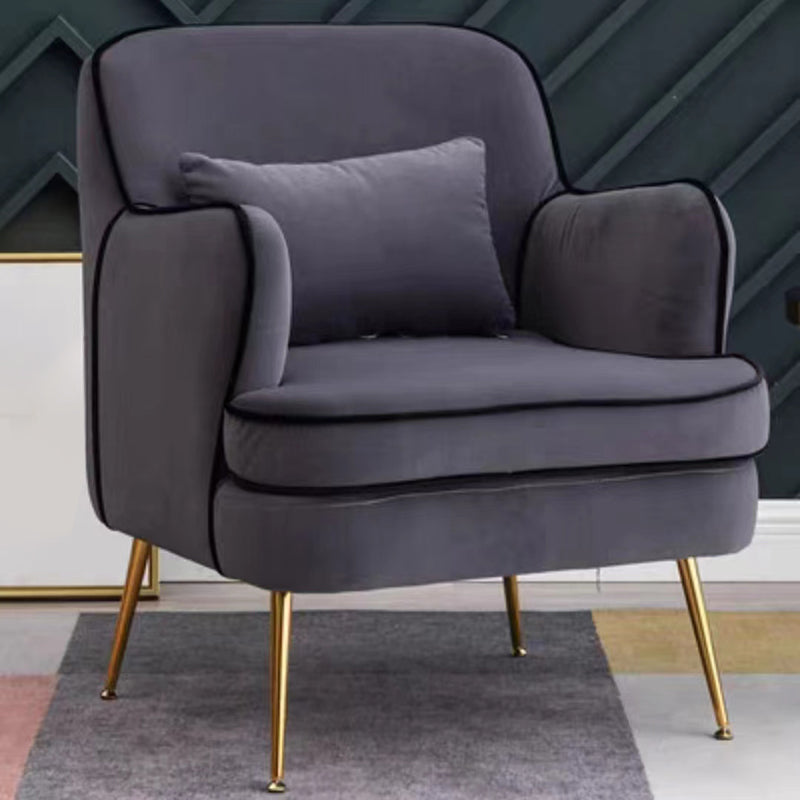 Contemporary 25.6"W x 25.6"D x 32.3" H Recessed Arms Pillow Back ArmChair