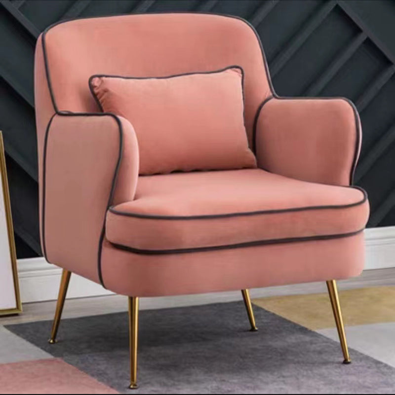 Contemporary 25.6"W x 25.6"D x 32.3" H Recessed Arms Pillow Back ArmChair