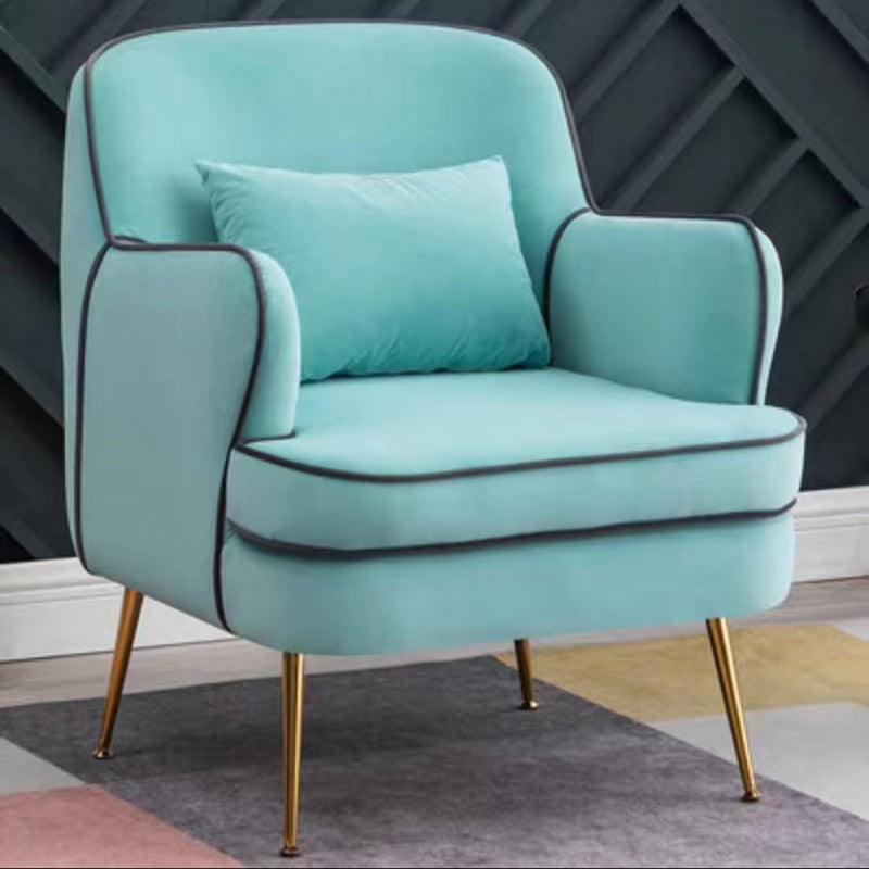 Contemporary 25.6"W x 25.6"D x 32.3" H Recessed Arms Pillow Back ArmChair