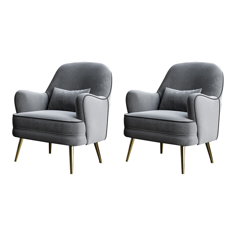 Contemporary 25.6"W x 25.6"D x 32.3" H Recessed Arms Pillow Back ArmChair