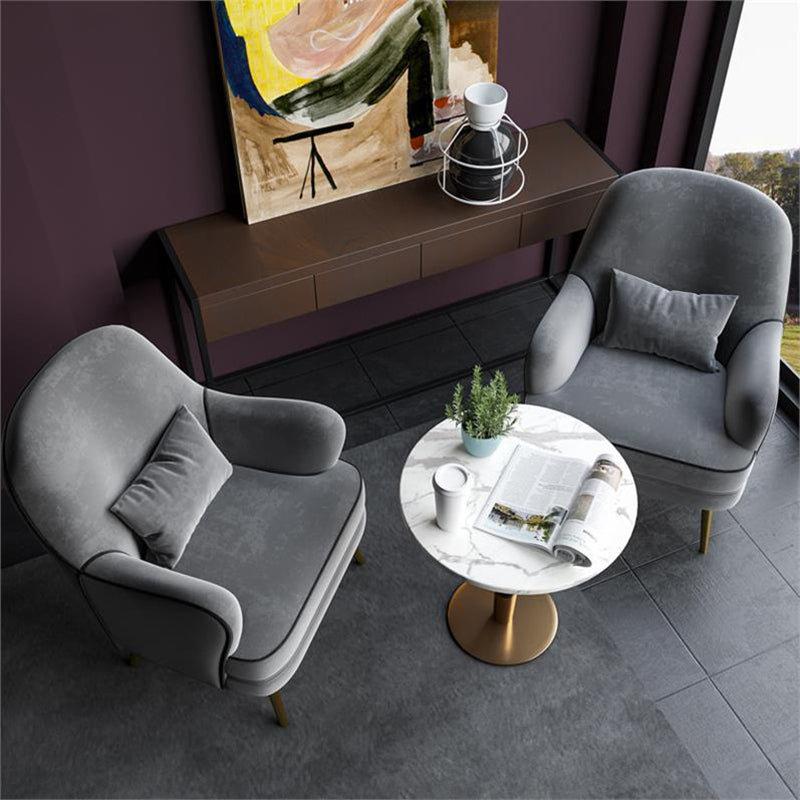 Contemporary 25.6"W x 25.6"D x 32.3" H Recessed Arms Pillow Back ArmChair