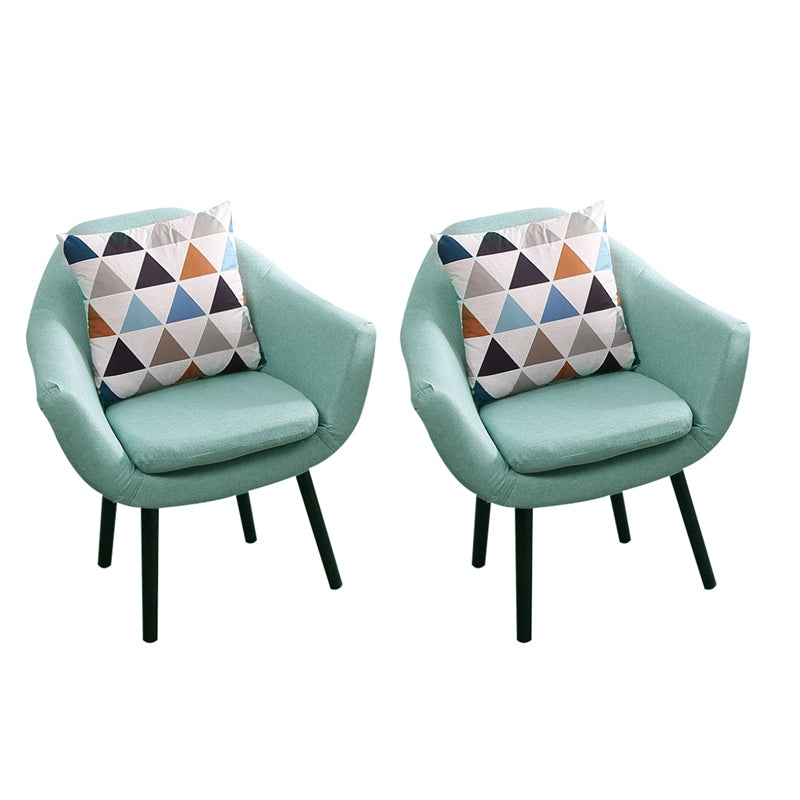 Modern Style Wood Armrest Cushion Back Strap Pillow Arm Chair