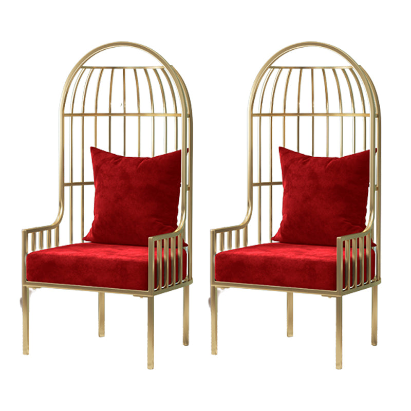 Glam Style 25.6 "Wide Pillow Back Square Arm Metal Frame Balloon Chair