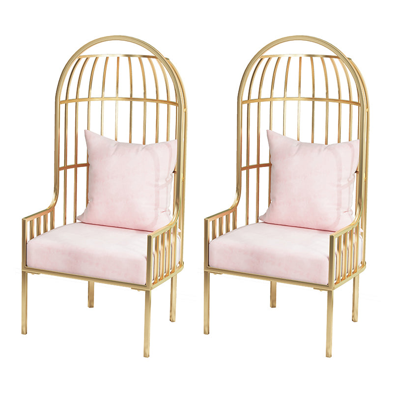 Glam Style 25.6 "Wide Pillow Back Square Arm Metal Frame Balloon Chair