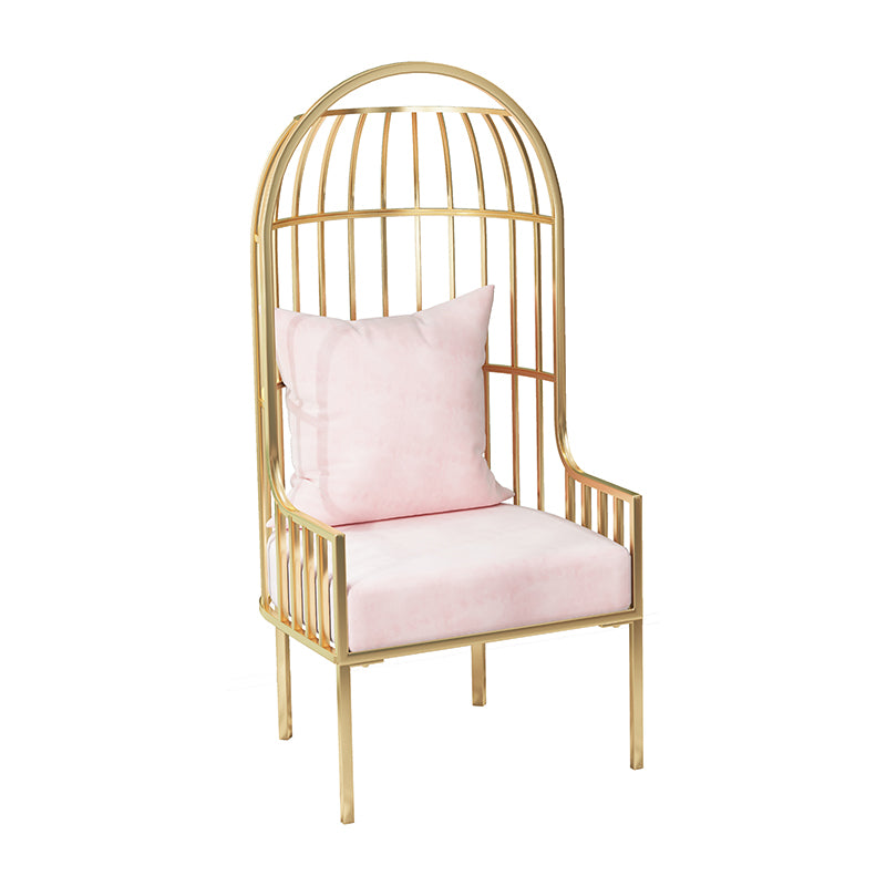 Glam Style 25.6 "Wide Pillow Back Square Arm Metal Frame Balloon Chair