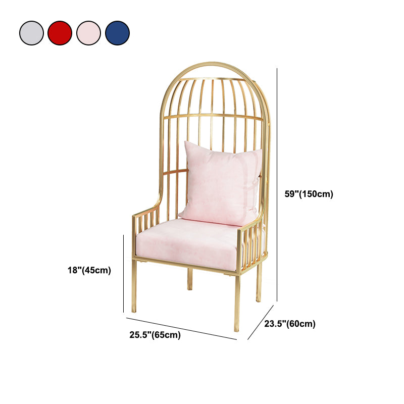 Glam Style 25.6 "Wide Pillow Back Square Arm Metal Frame Balloon Chair