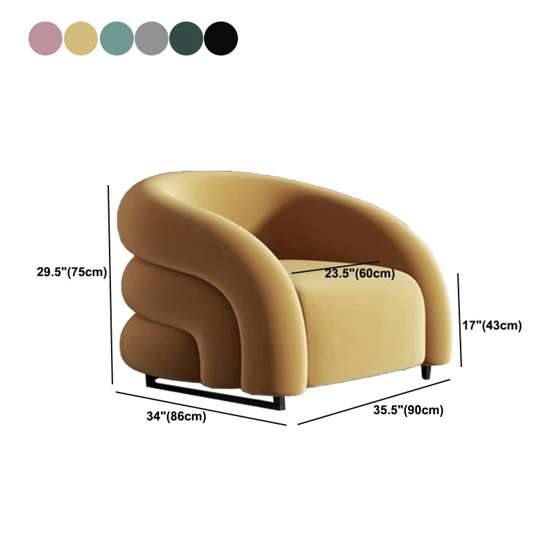 Nordic Style Fabric Armrest without Buffer Backrest Fabric Arm Chair