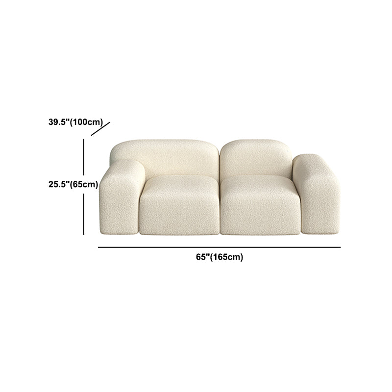 Wool Tight Back Sofa 39.37"W * 25.59" H in White for Living Room