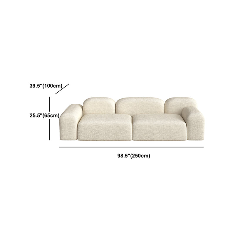 Wool Tight Back Sofa 39.37"W * 25.59" H in White for Living Room