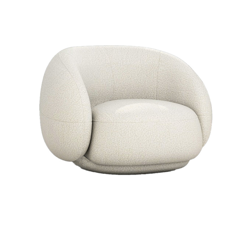 Tight Back Sofa Wool Curved Sofa in White for Living Room, Apartment