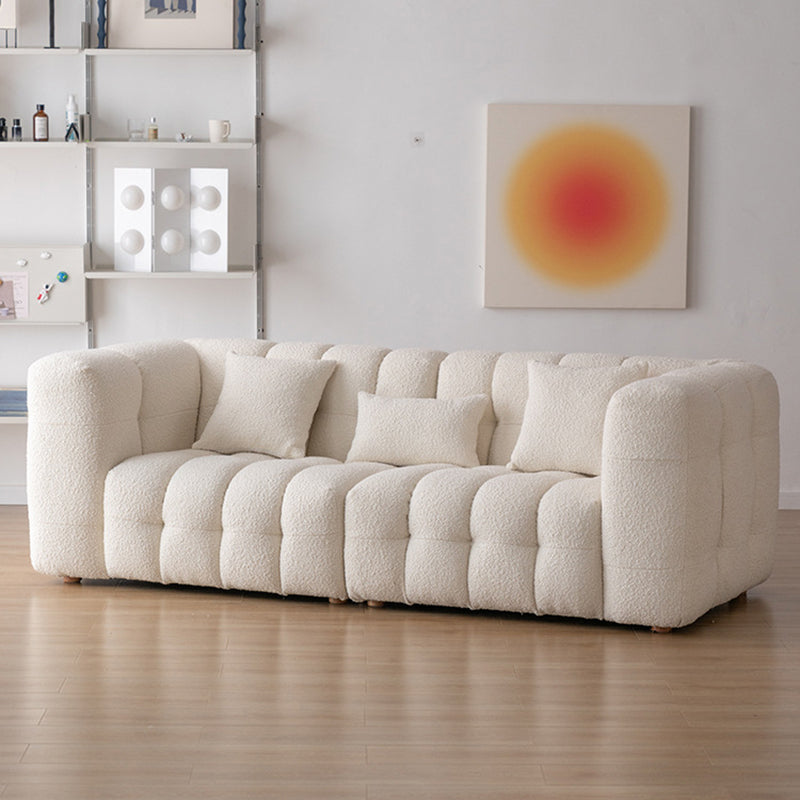 Wool Tuxedo Arm Sofa with Biscuit Back for Living Room 40.16" Wide
