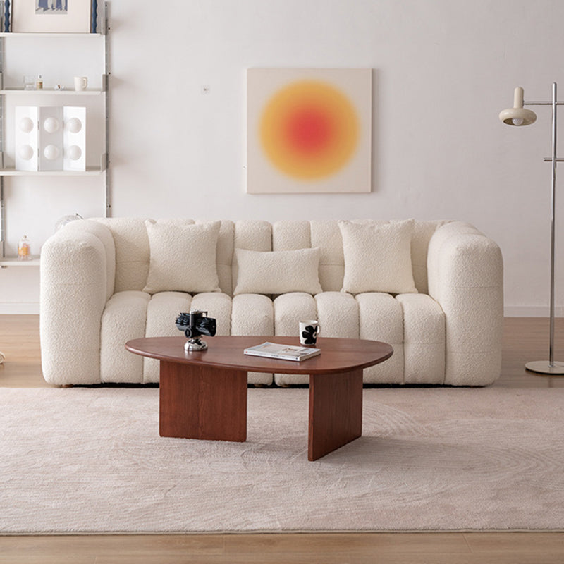 Wool Tuxedo Arm Sofa with Biscuit Back for Living Room 40.16" Wide