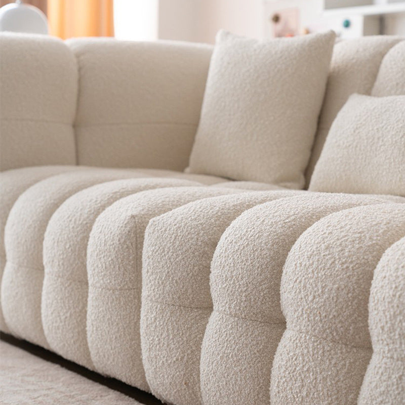 Wool Tuxedo Arm Sofa with Biscuit Back for Living Room 40.16" Wide