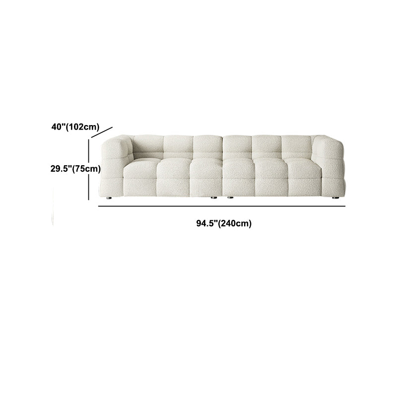 Wool Tuxedo Arm Sofa with Biscuit Back for Living Room 40.16" Wide