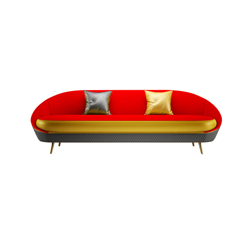 Sloped Arm Curved Sofa with Tight Back Contemporary Sofa for Apartment