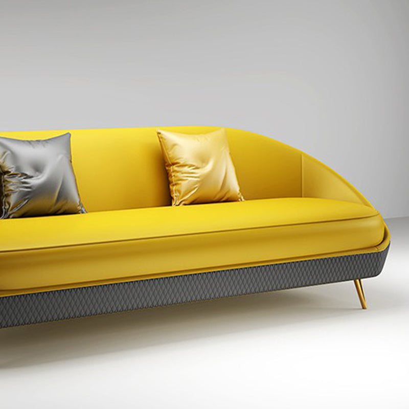 Sloped Arm Curved Sofa with Tight Back Contemporary Sofa for Apartment