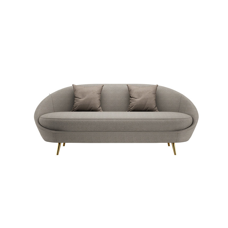 Sloped Arm Curved Sofa with Tight Back Contemporary Sofa for Apartment