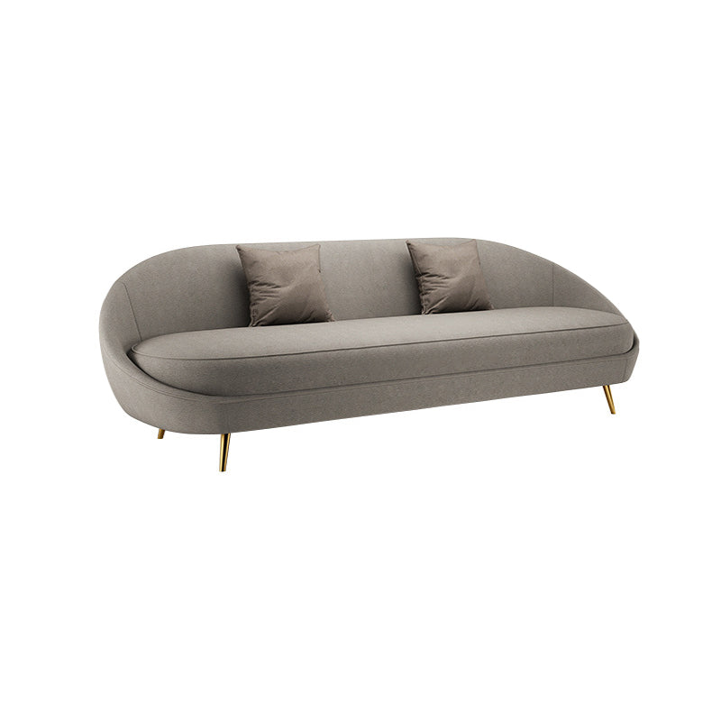 Sloped Arm Curved Sofa with Tight Back Contemporary Sofa for Apartment