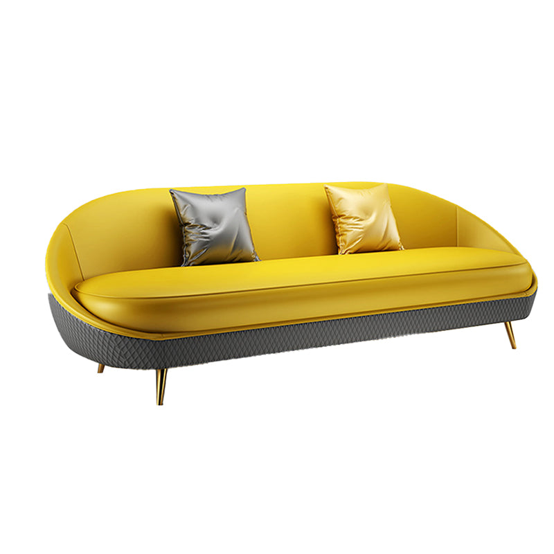 Sloped Arm Curved Sofa with Tight Back Contemporary Sofa for Apartment