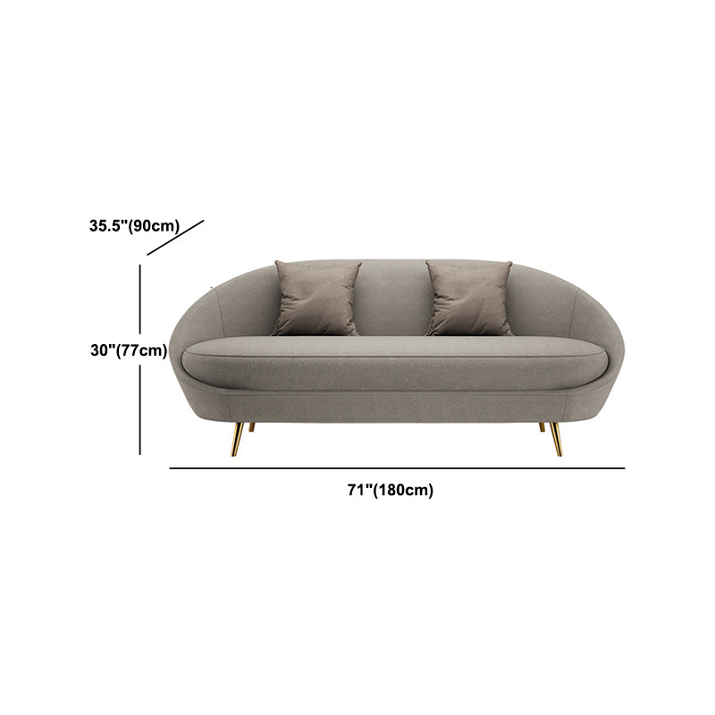 Sloped Arm Curved Sofa with Tight Back Contemporary Sofa for Apartment