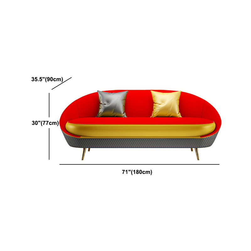 Sloped Arm Curved Sofa with Tight Back Contemporary Sofa for Apartment