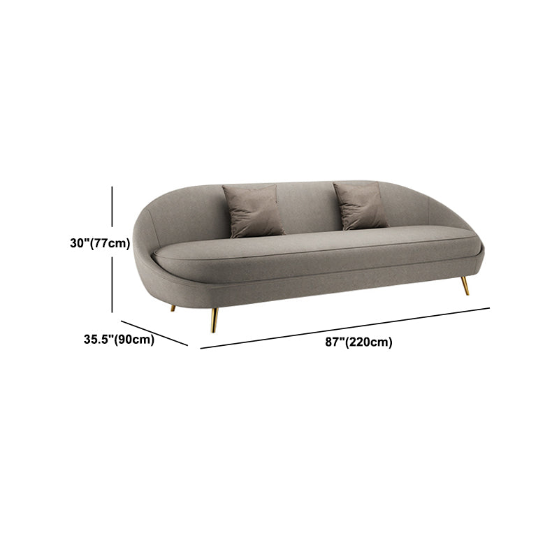 Sloped Arm Curved Sofa with Tight Back Contemporary Sofa for Apartment