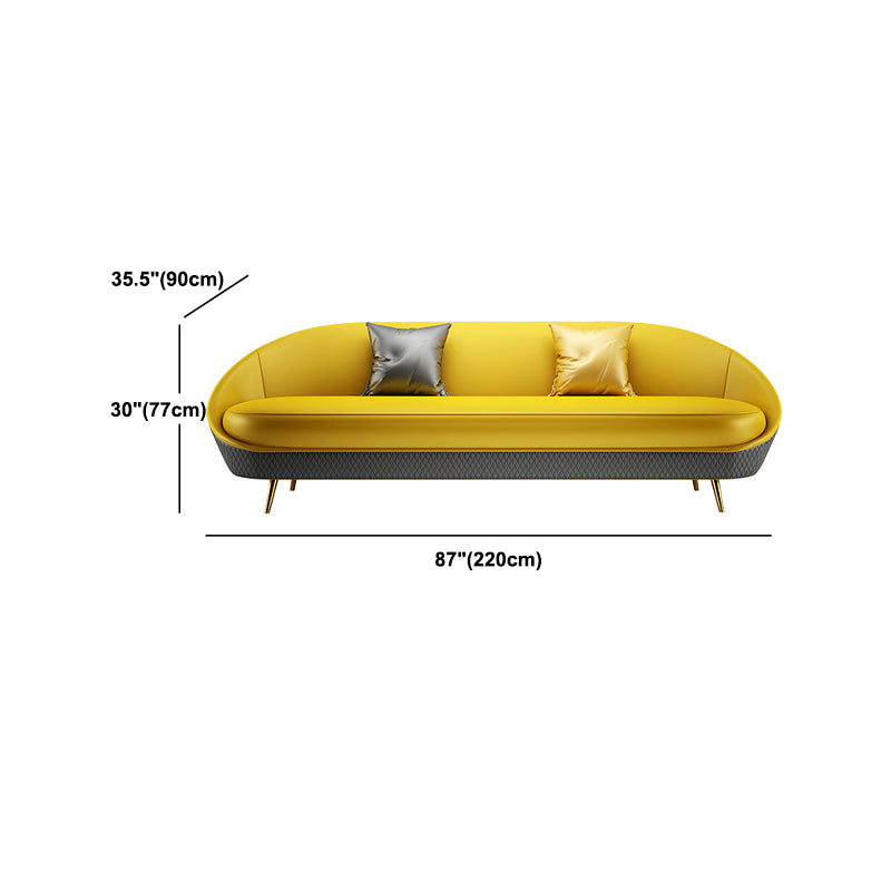 Sloped Arm Curved Sofa with Tight Back Contemporary Sofa for Apartment