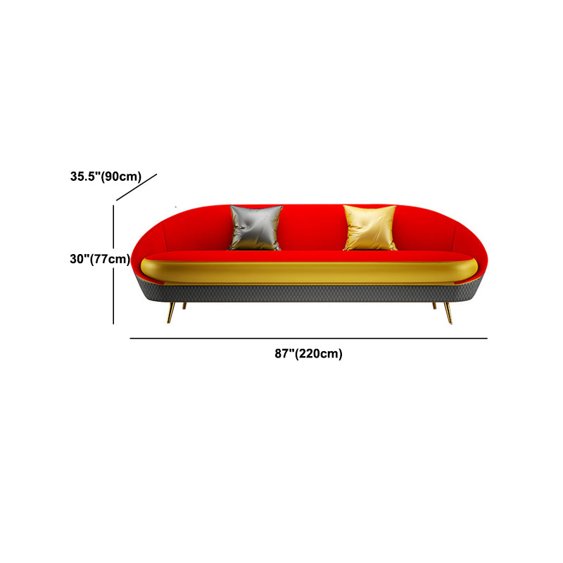 Sloped Arm Curved Sofa with Tight Back Contemporary Sofa for Apartment