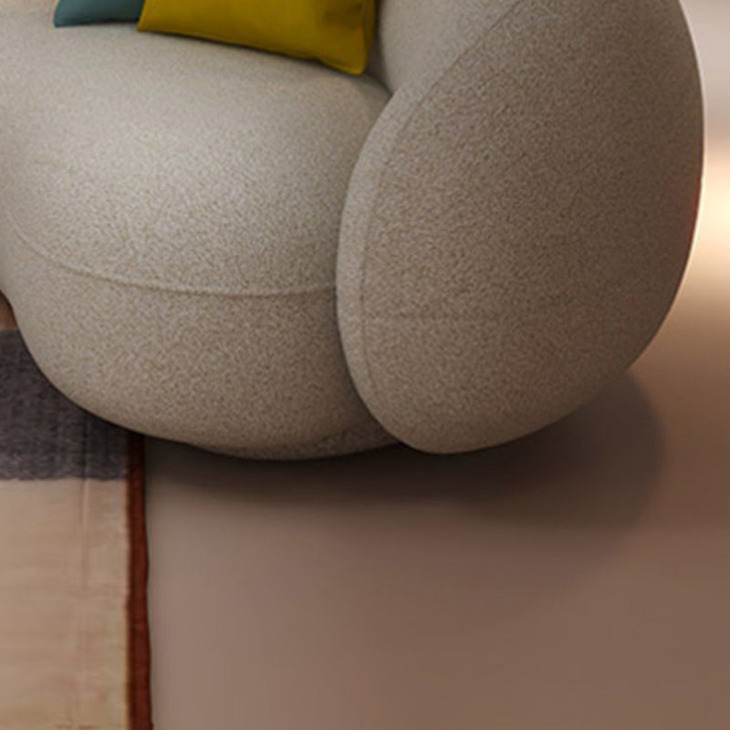 23.62 Inch Tall Contemporary Curved Sloped Sofa for Living Room