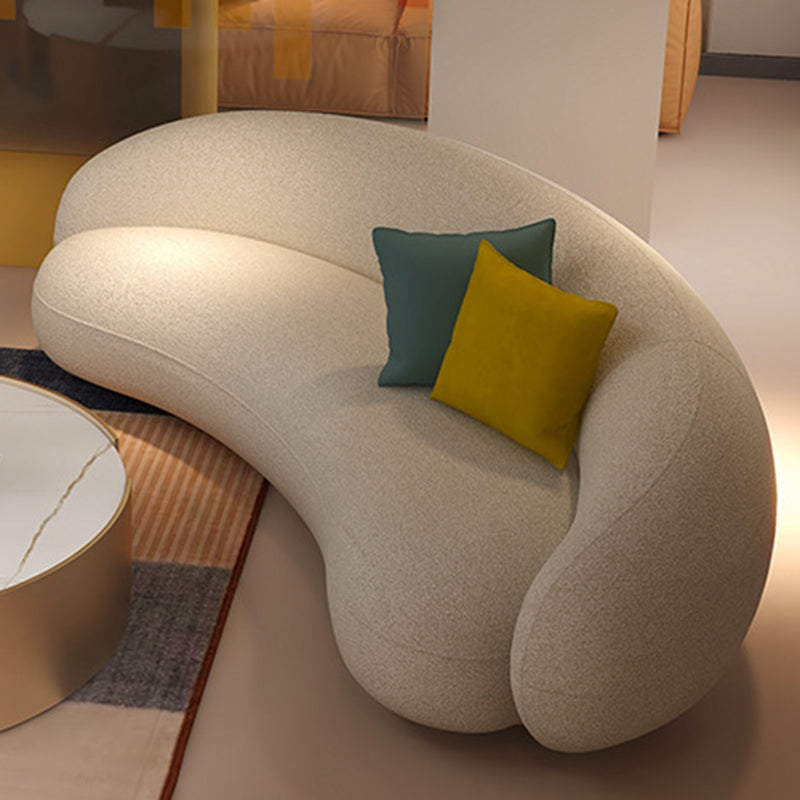 23.62 Inch Tall Contemporary Curved Sloped Sofa for Living Room