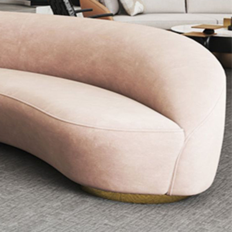 Contemporary Curved SofaWool Recessed Arm Sofa 35.43 inch Wide